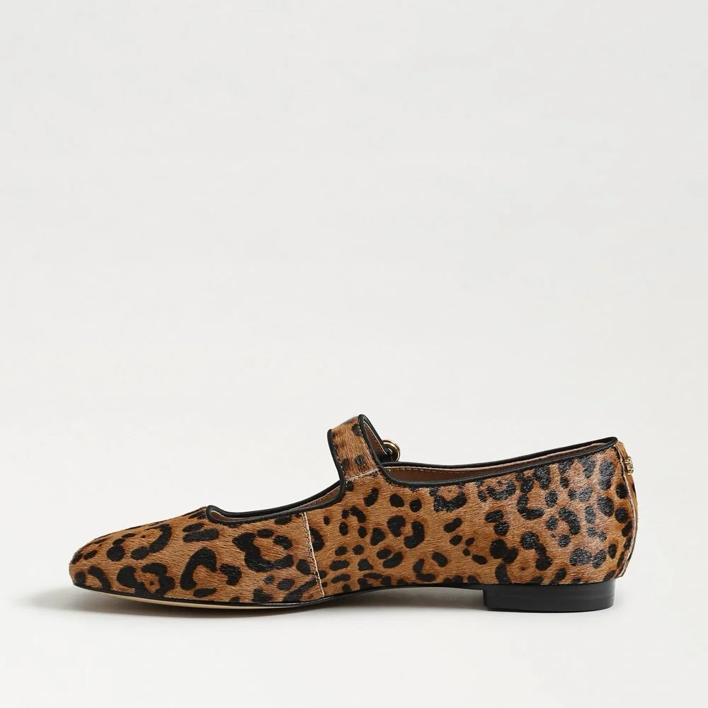 Sam Edelman Leopard Brahma Hair Leather Ballet Flats 7 1/2 NWT - Picture 5 of 14